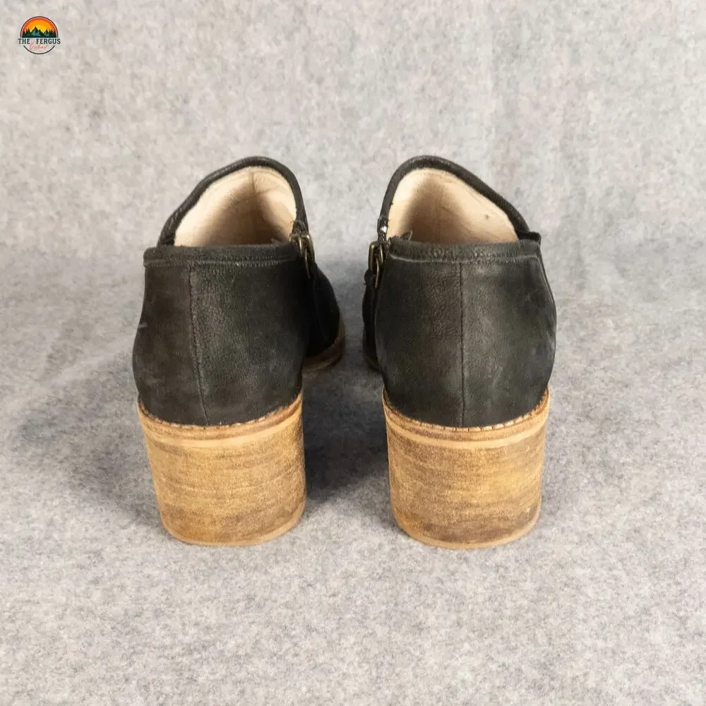 Caslon Ankle Booties Black Leather Block Heel Cottagecore Fall Style Women's 9M